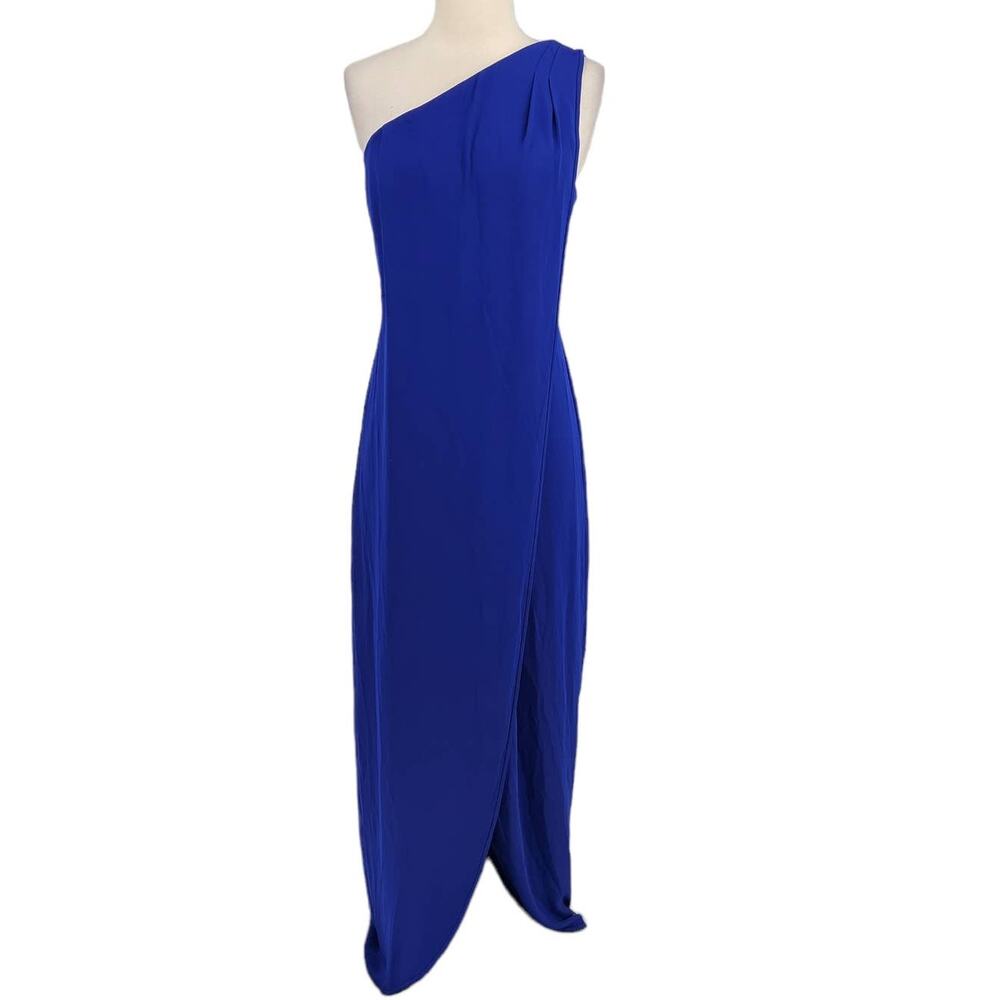 BCBGMaxAzria One‑Shoulder Draped Column Gown – Size 6